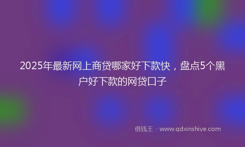 2025年最新网上商贷哪家好下款快，盘点5个黑户好下款的网贷口子