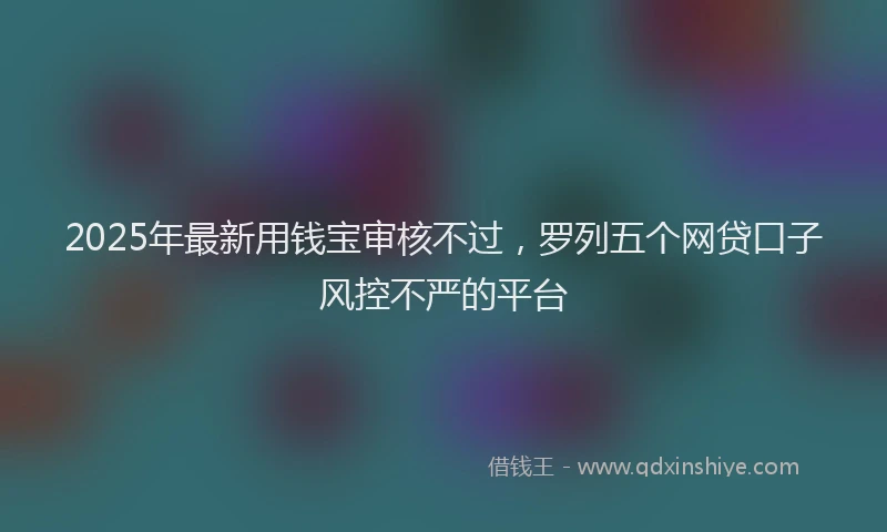 2025年最新用钱宝审核不过，罗列五个网贷口子风控不严的平台