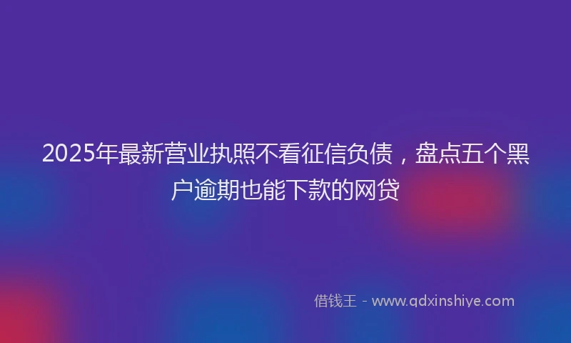 2025年最新营业执照不看征信负债，盘点五个黑户逾期也能下款的网贷
