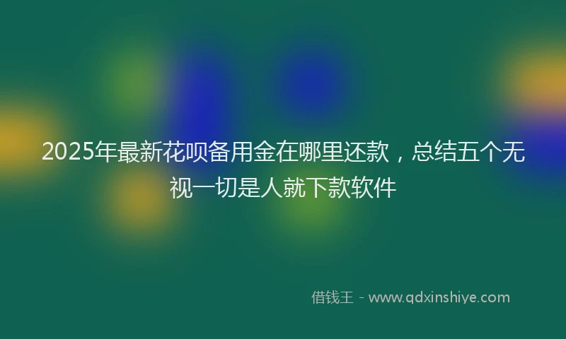 2025年最新花呗备用金在哪里还款，总结五个无视一切是人就下款软件
