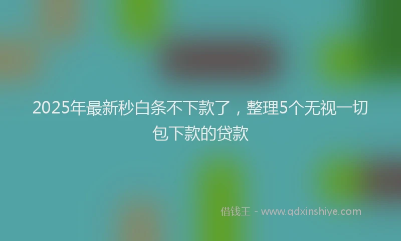 2025年最新秒白条不下款了，整理5个无视一切包下款的贷款
