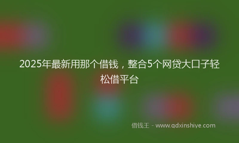 2025年最新用那个借钱，整合5个网贷大口子轻松借平台