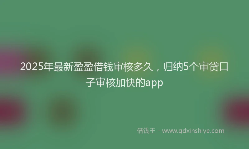 2025年最新盈盈借钱审核多久，归纳5个审贷口子审核加快的app