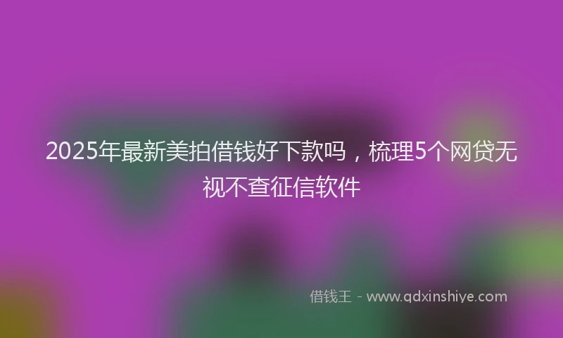 2025年最新美拍借钱好下款吗，梳理5个网贷无视不查征信软件