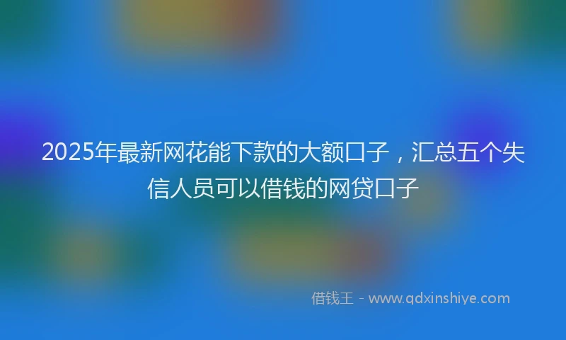 2025年最新网花能下款的大额口子，汇总五个失信人员可以借钱的网贷口子