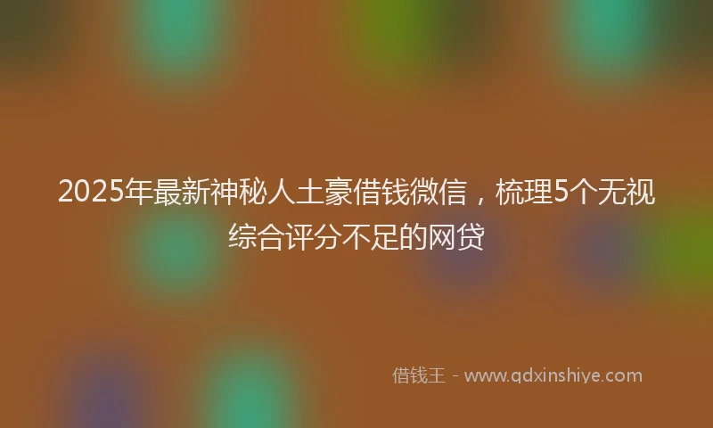 2025年最新神秘人土豪借钱微信，梳理5个无视综合评分不足的网贷