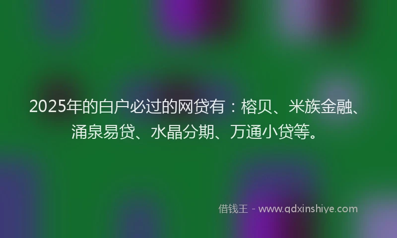 2025年的白户必过的网贷有：榕贝、米族金融、涌泉易贷、水晶分期、万通小贷等。