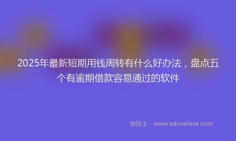 2025年最新短期用钱周转有什么好办法，盘点五个有逾期借款容易通过的软件