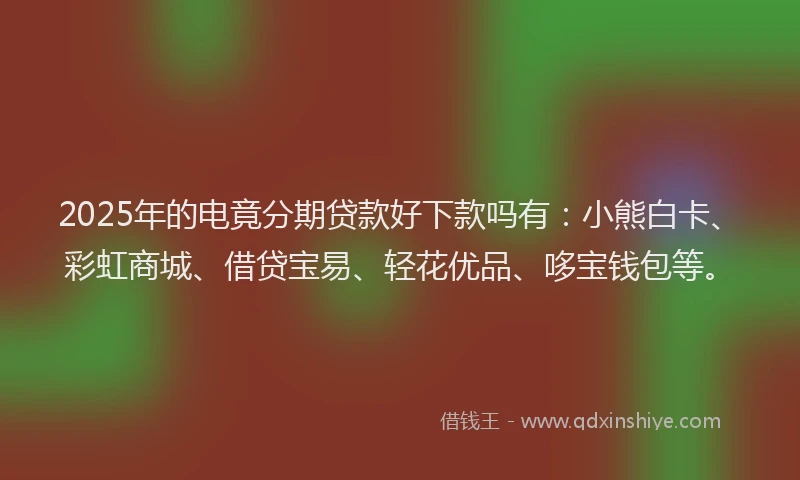 2025年的电竟分期贷款好下款吗有：小熊白卡、彩虹商城、借贷宝易、轻花优品、哆宝钱包等。