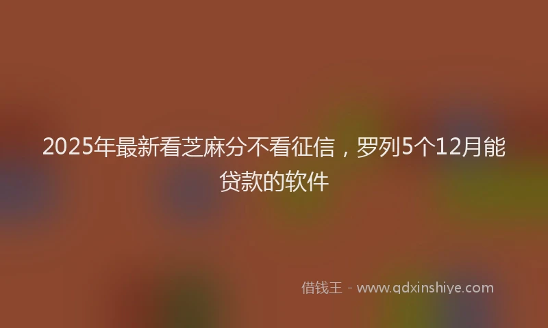 2025年最新看芝麻分不看征信，罗列5个12月能贷款的软件