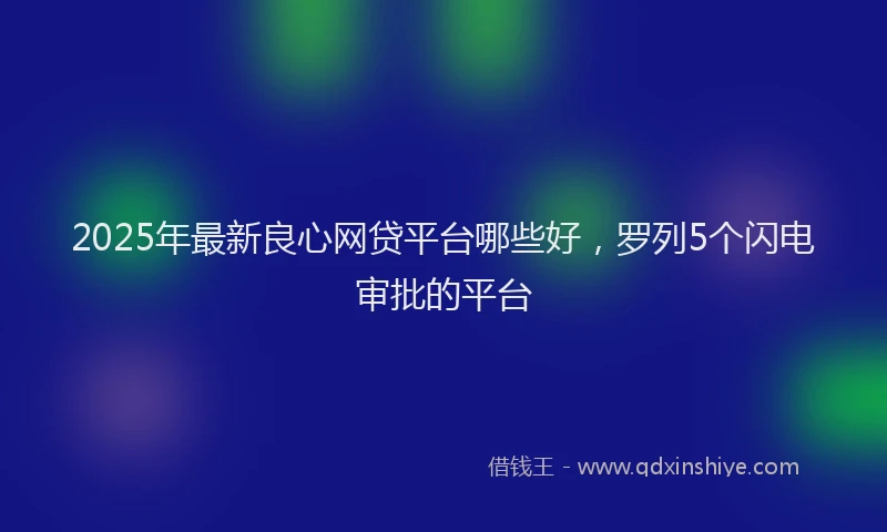 2025年最新良心网贷平台哪些好，罗列5个闪电审批的平台
