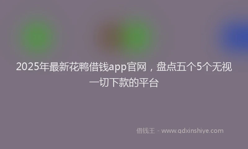2025年最新花鸭借钱app官网，盘点五个5个无视一切下款的平台