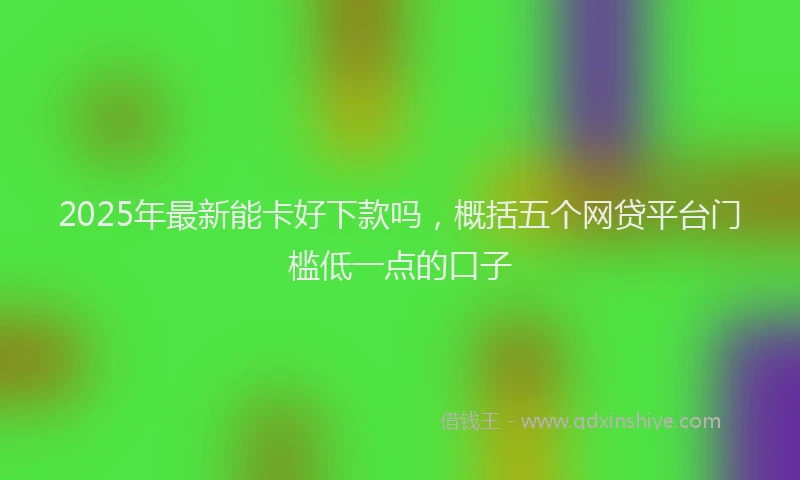 2025年最新能卡好下款吗，概括五个网贷平台门槛低一点的口子