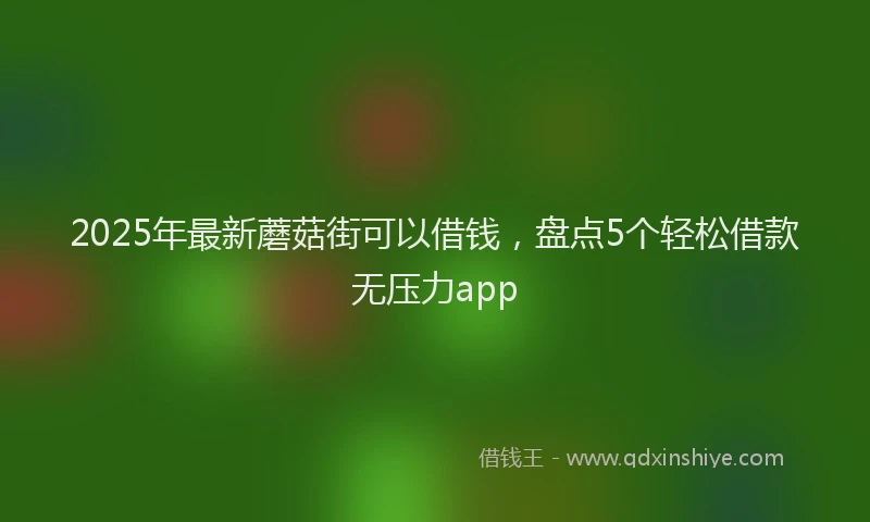 2025年最新蘑菇街可以借钱，盘点5个轻松借款无压力app
