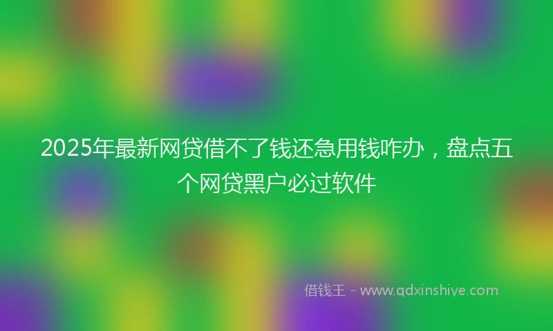 2025年最新网贷借不了钱还急用钱咋办，盘点五个网贷黑户必过软件