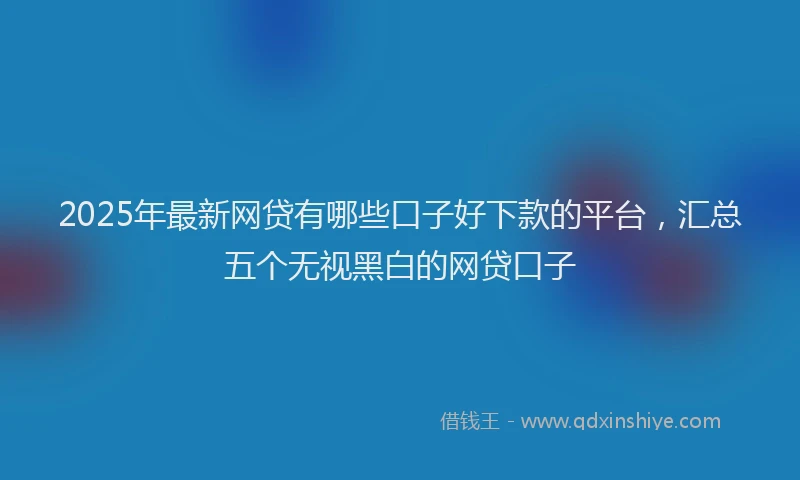 2025年最新网贷有哪些口子好下款的平台，汇总五个无视黑白的网贷口子