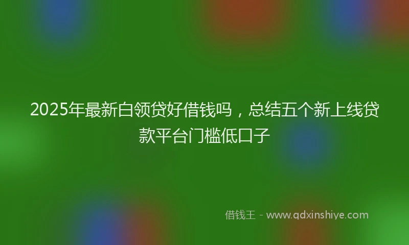 2025年最新白领贷好借钱吗，总结五个新上线贷款平台门槛低口子