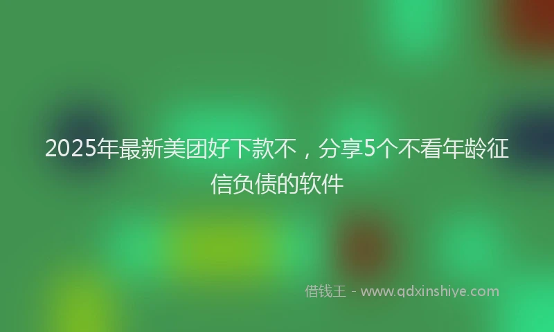 2025年最新美团好下款不，分享5个不看年龄征信负债的软件
