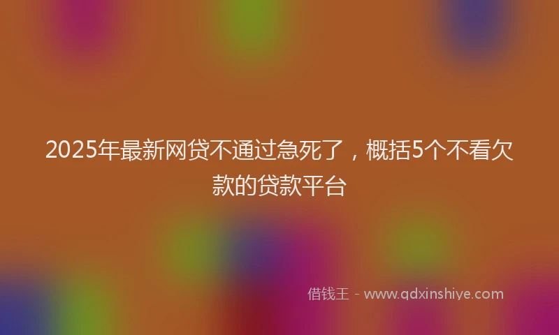 2025年最新网贷不通过急死了，概括5个不看欠款的贷款平台