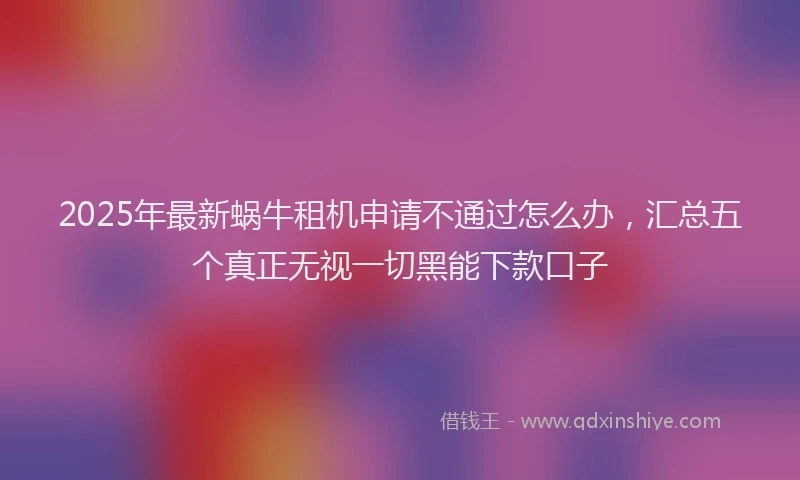 2025年最新蜗牛租机申请不通过怎么办，汇总五个真正无视一切黑能下款口子
