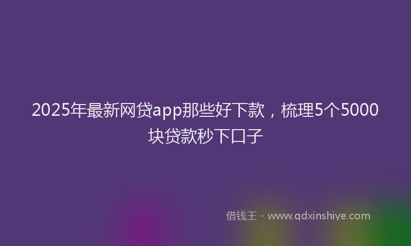 2025年最新网贷app那些好下款，梳理5个5000块贷款秒下口子