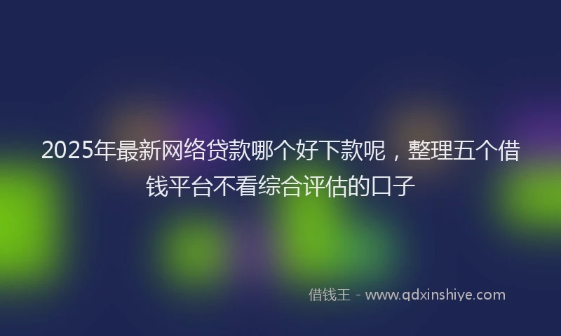 2025年最新网络贷款哪个好下款呢，整理五个借钱平台不看综合评估的口子