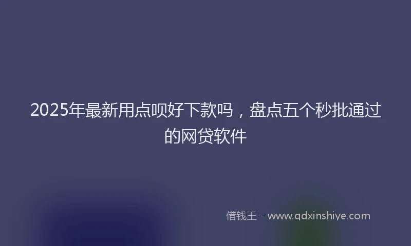 2025年最新用点呗好下款吗，盘点五个秒批通过的网贷软件