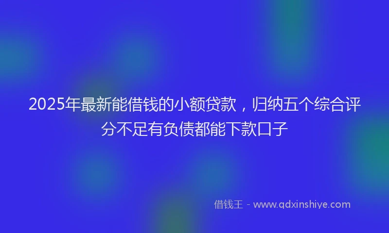 2025年最新能借钱的小额贷款，归纳五个综合评分不足有负债都能下款口子