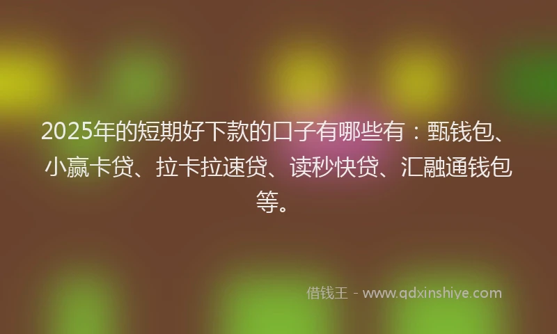 2025年的短期好下款的口子有哪些有：甄钱包、小赢卡贷、拉卡拉速贷、读秒快贷、汇融通钱包等。