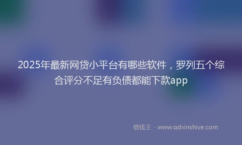 2025年最新网贷小平台有哪些软件，罗列五个综合评分不足有负债都能下款app