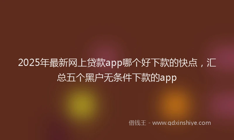 2025年最新网上贷款app哪个好下款的快点，汇总五个黑户无条件下款的app