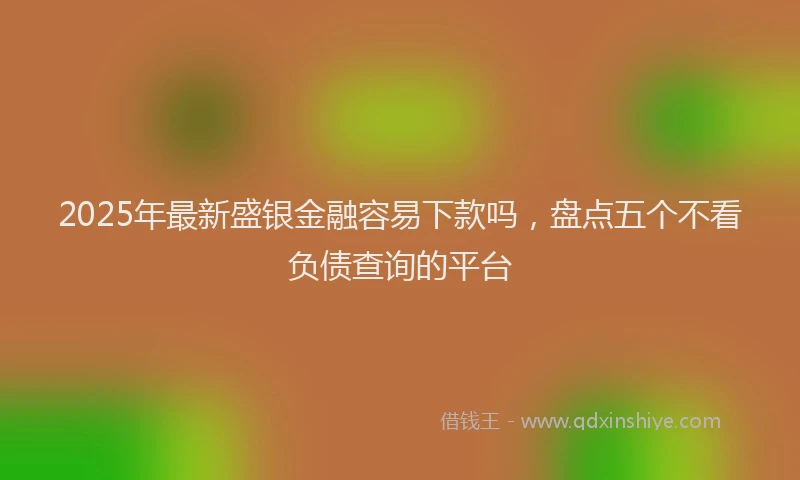 2025年最新盛银金融容易下款吗，盘点五个不看负债查询的平台