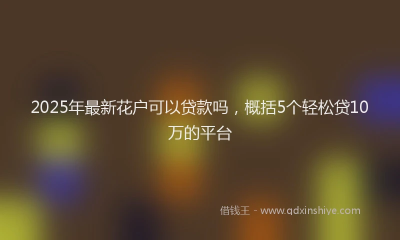 2025年最新花户可以贷款吗，概括5个轻松贷10万的平台