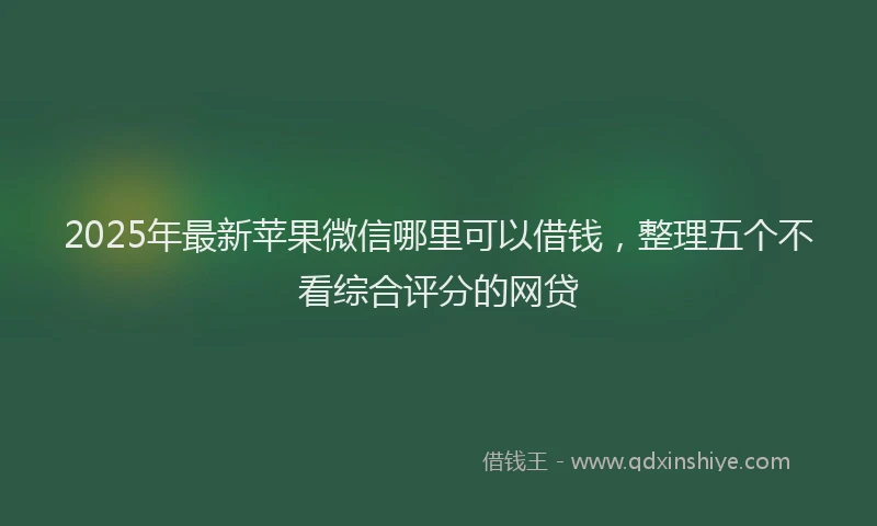 2025年最新苹果微信哪里可以借钱，整理五个不看综合评分的网贷
