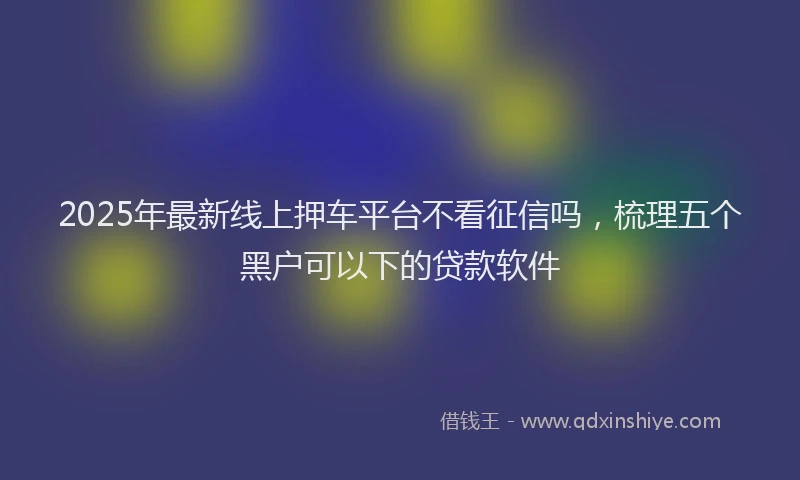 2025年最新线上押车平台不看征信吗，梳理五个黑户可以下的贷款软件