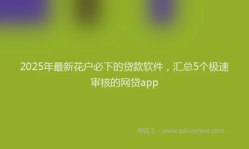 2025年最新花户必下的贷款软件，汇总5个极速审核的网贷app