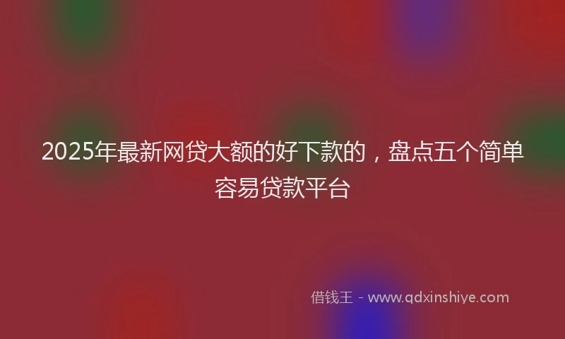 2025年最新网贷大额的好下款的，盘点五个简单容易贷款平台