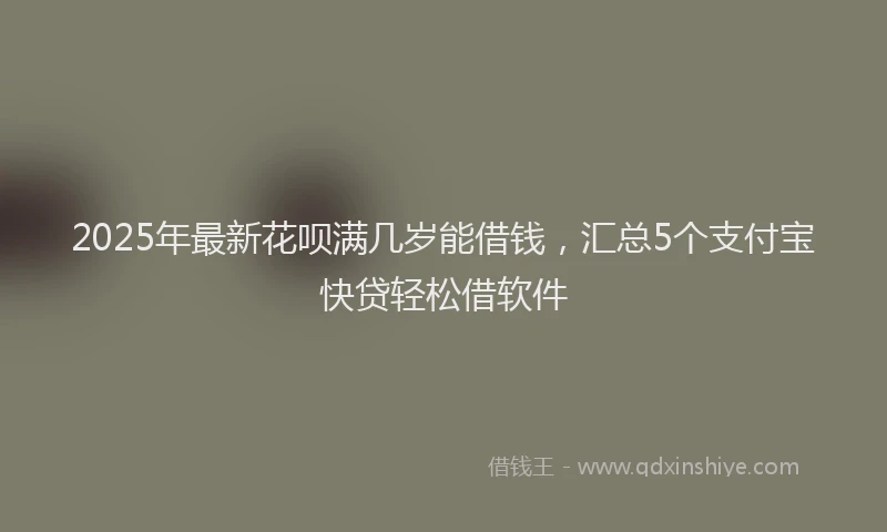 2025年最新花呗满几岁能借钱，汇总5个支付宝快贷轻松借软件