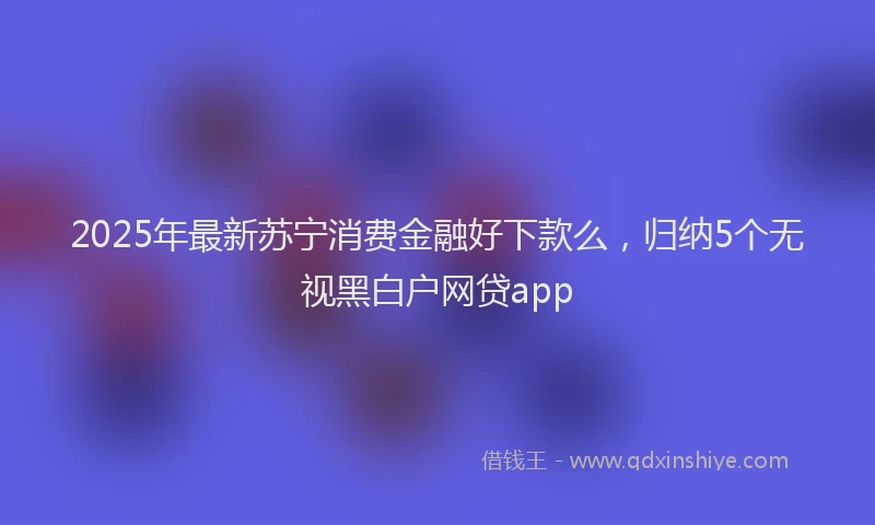 2025年最新苏宁消费金融好下款么，归纳5个无视黑白户网贷app