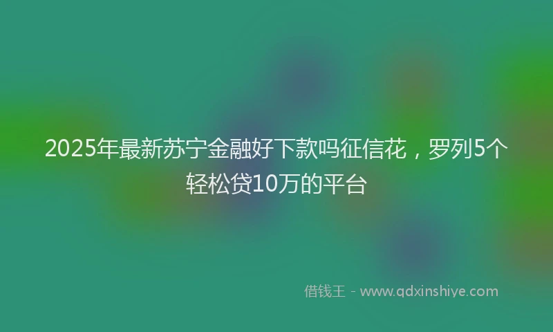 2025年最新苏宁金融好下款吗征信花，罗列5个轻松贷10万的平台