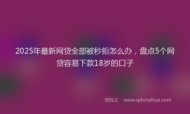 2025年最新网贷全部被秒拒怎么办，盘点5个网贷容易下款18岁的口子