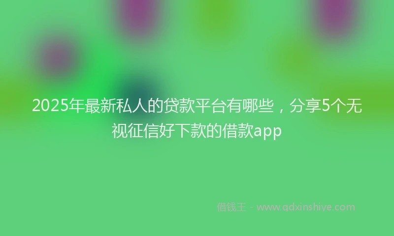 2025年最新私人的贷款平台有哪些，分享5个无视征信好下款的借款app