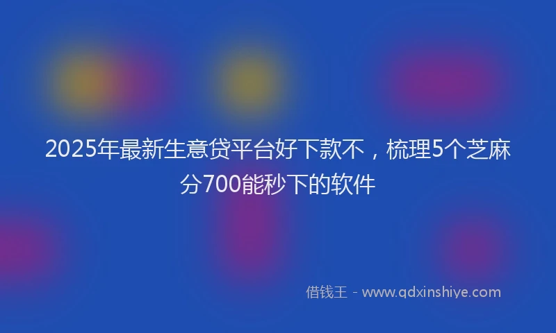 2025年最新生意贷平台好下款不，梳理5个芝麻分700能秒下的软件