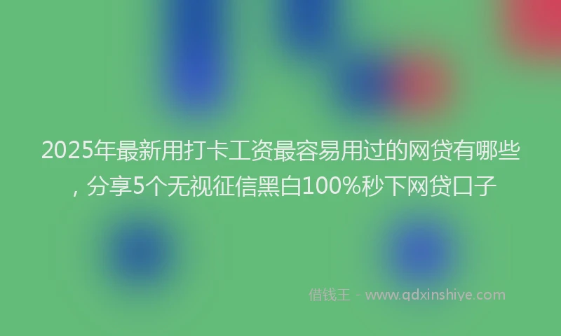 2025年最新用打卡工资最容易用过的网贷有哪些，分享5个无视征信黑白100%秒下网贷口子
