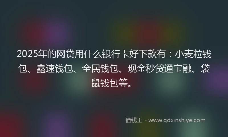 2025年的网贷用什么银行卡好下款有：小麦粒钱包、鑫速钱包、全民钱包、现金秒贷通宝融、袋鼠钱包等。