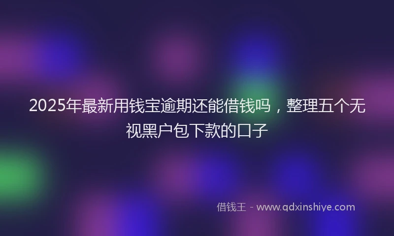 2025年最新用钱宝逾期还能借钱吗，整理五个无视黑户包下款的口子