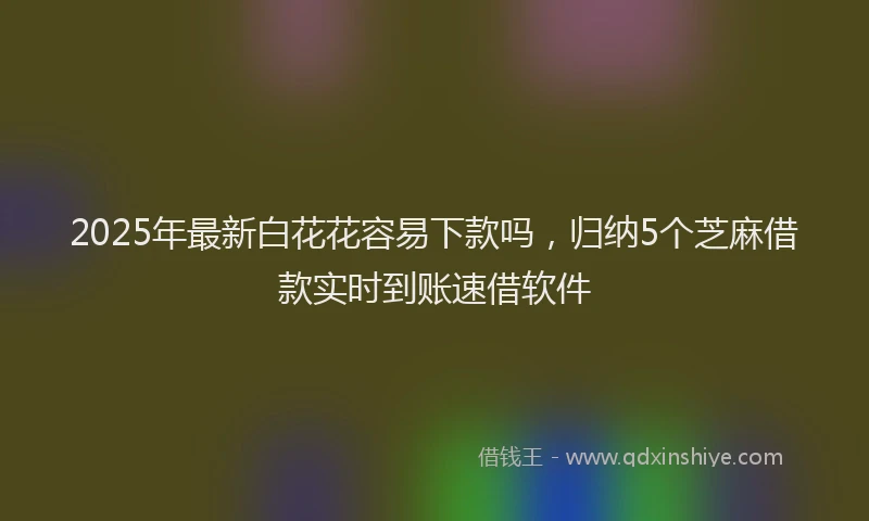 2025年最新白花花容易下款吗，归纳5个芝麻借款实时到账速借软件