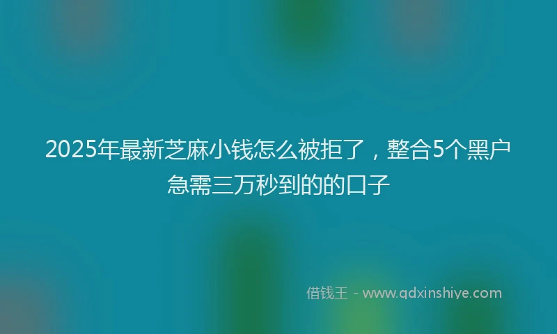 2025年最新芝麻小钱怎么被拒了，整合5个黑户急需三万秒到的的口子