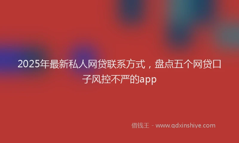2025年最新私人网贷联系方式，盘点五个网贷口子风控不严的app