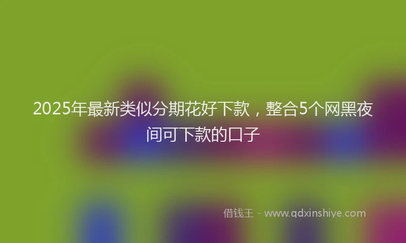 2025年最新类似分期花好下款，整合5个网黑夜间可下款的口子